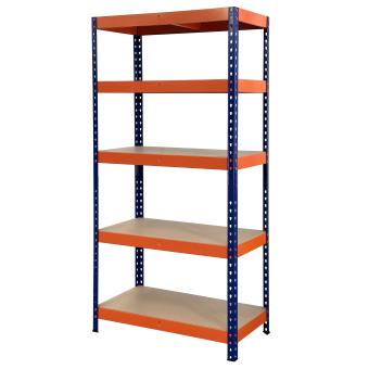 Метален стелаж WORKEE 183x45x90 см, 5 MDF рафта х 200 кг